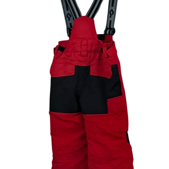 Jupa Red and Black Snow Bib Overalls - Picture 2 of 3